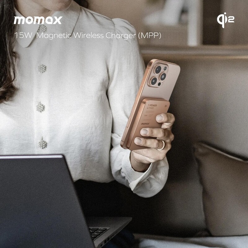 Универсальная мобильная батарея Momax 1-Power Q.Pass Qi2 5000mAh 20W Sandstone (IP129Q2L2)