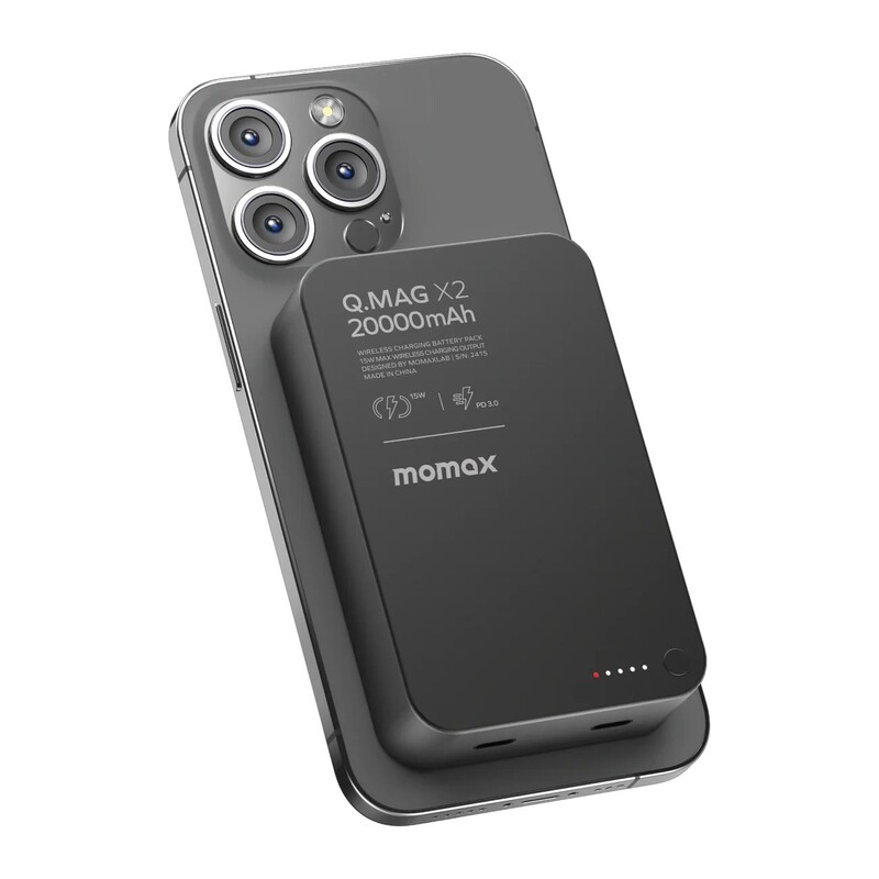 Універсальна мобільна батарея Momax Q.Mag X2 20000mAh 35W Black (IP133D)