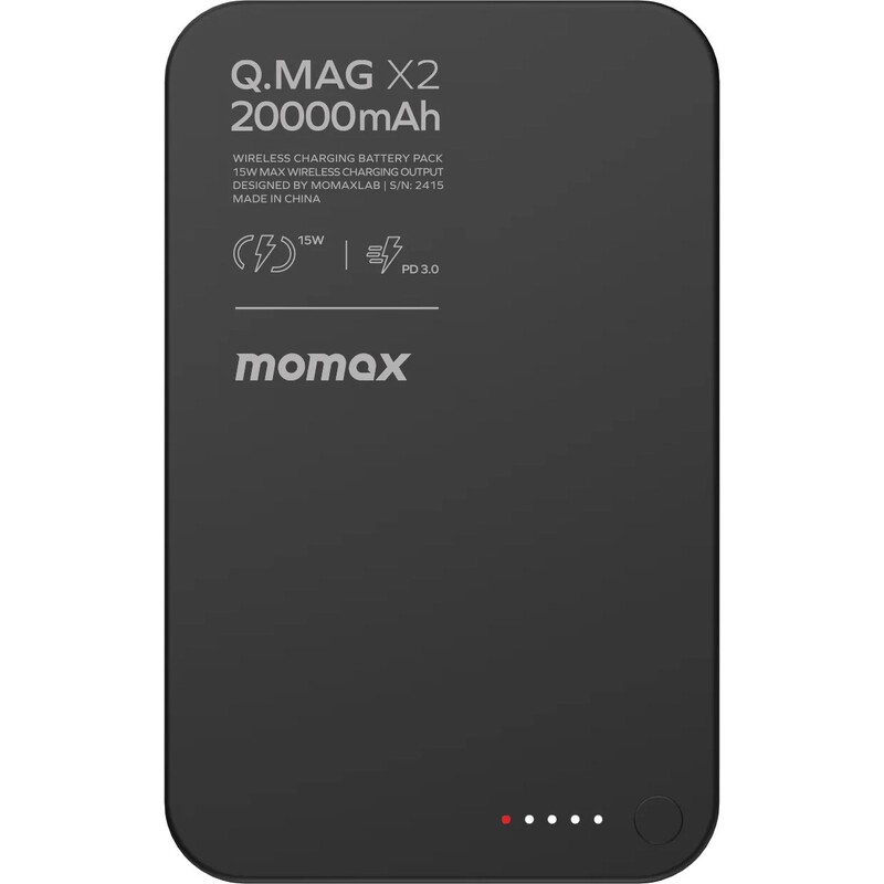 Універсальна мобільна батарея Momax Q.Mag X2 20000mAh 35W Black (IP133D)