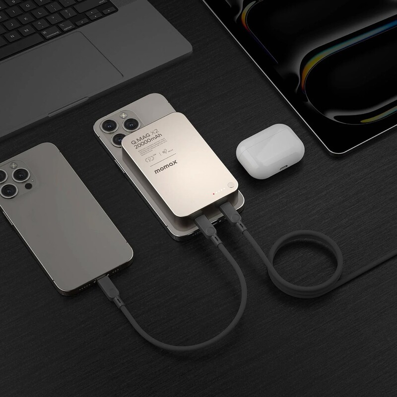 Універсальна мобільна батарея Momax Q.Mag X2 20000mAh 35W Titanium (IP133E)