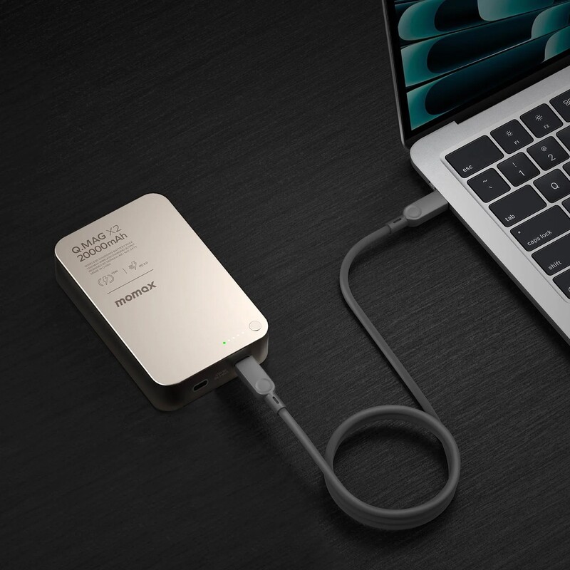 Універсальна мобільна батарея Momax Q.Mag X2 20000mAh 35W Titanium (IP133E)