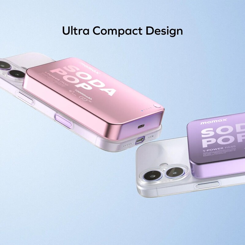 Універсальна мобільна батарея Momax 1-Power Pass 10000mAh 20W Pink (IP166P)