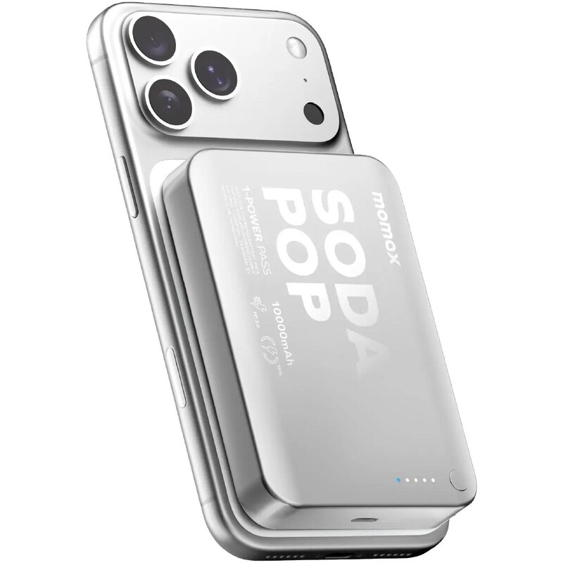 Універсальна мобільна батарея Momax 1-Power Pass 10000mAh 20W Silver (IP166S)
