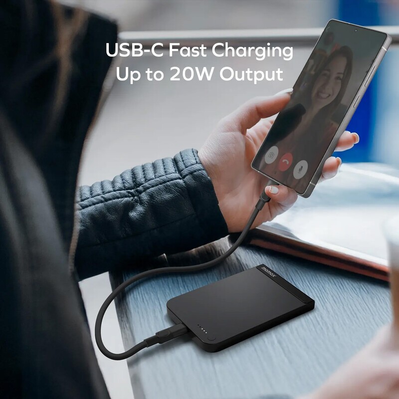 Універсальна мобільна батарея Momax 1-Power S.Pass Qi2 5000mAh 20W Black (IP161Q2D)