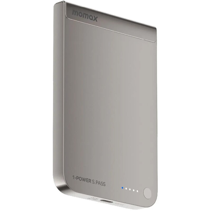 Універсальна мобільна батарея Momax 1-Power S.Pass Qi2 5000mAh 20W Titanium (IP161Q2L)