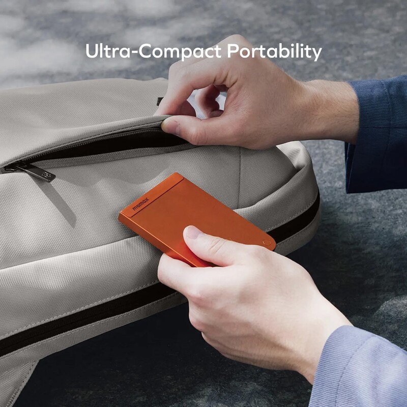 Универсальная мобильная батарея Momax 1-Power S.Pass Qi2 5000mAh 20W Solar Orange (IP161Q2M)