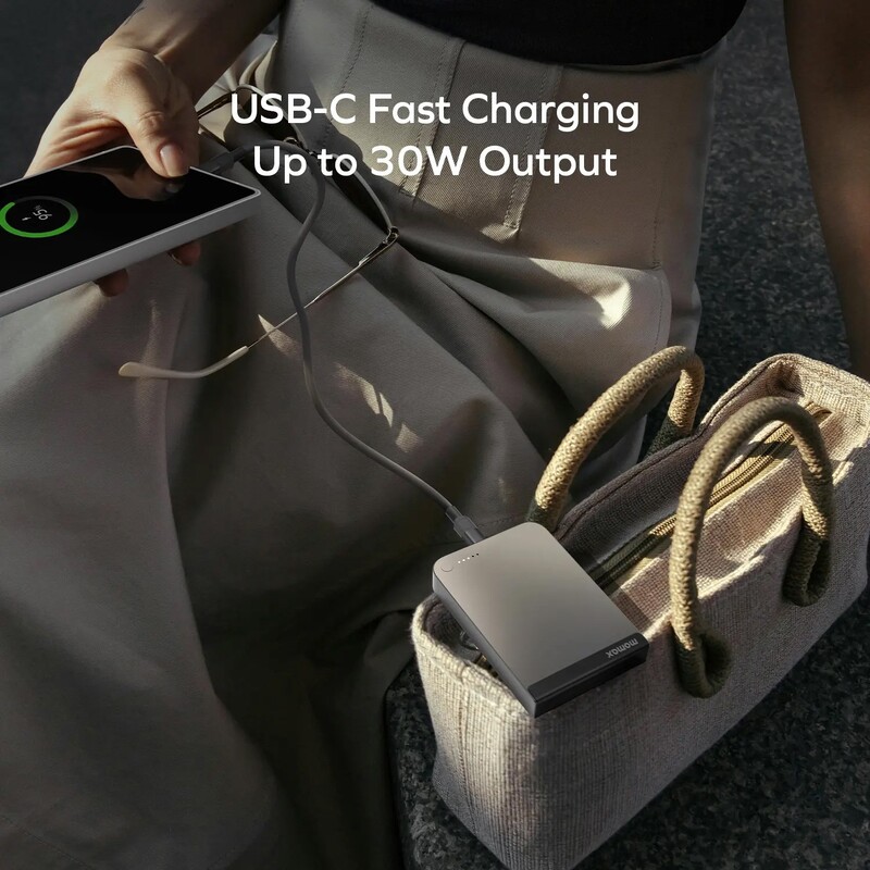 Універсальна мобільна батарея Momax 1-Power S.Pass Qi2 10000mAh 30W Titanium (IP162Q2L)