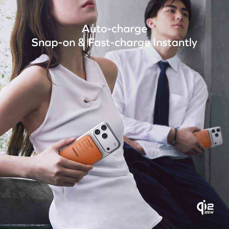 Універсальна мобільна батарея Momax 1-Power Q.Pass2 Qi2 10000mAh 30W Solar Orange (IP168Q22M)