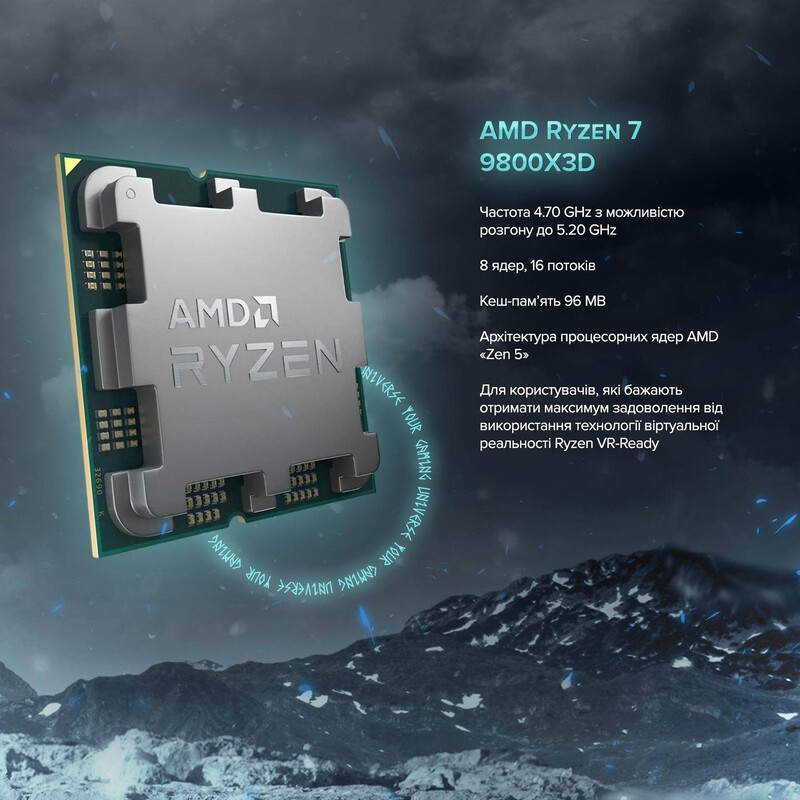 Ігровий комп`ютер ASGARD GAMER RTX 5060 Ti 8GB / Ryzen 7 9800X3D / DDR5 32GB / SSD 2TB / Win 11 (ASG-G-5060T8-7701W)
