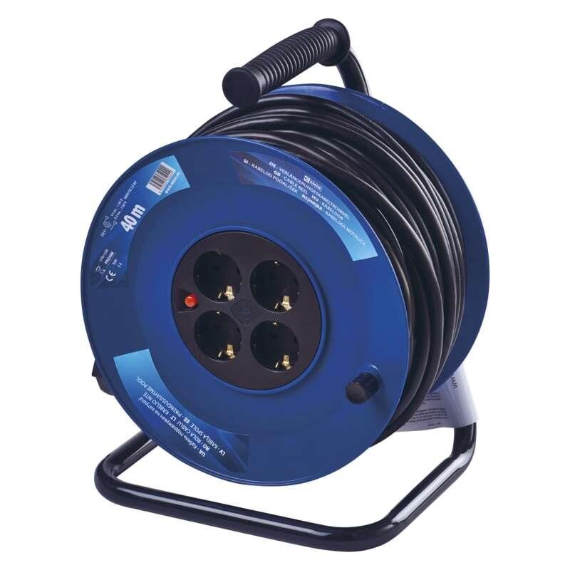 Удлинитель на катушке Emos (P09240M) 4 розетки, 2.5 мм2, 40м, Black/Blue