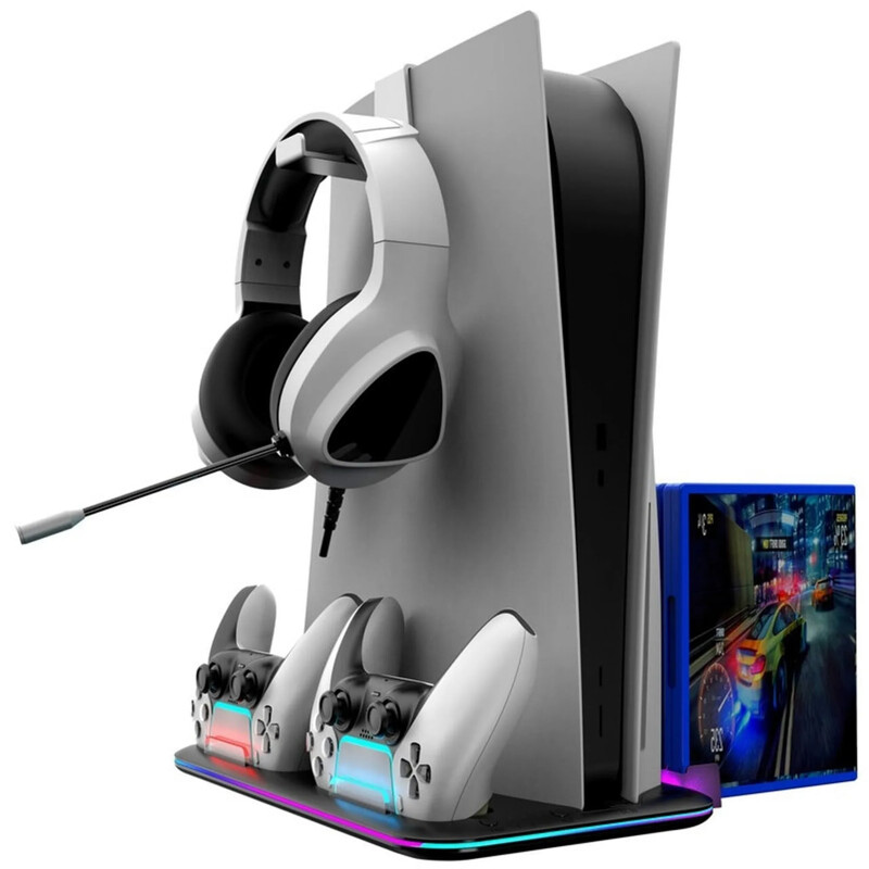 Мультифункціональна зарядна підставка Canyon CS-51 для PS5 Black (CND-CSPS5B-1)