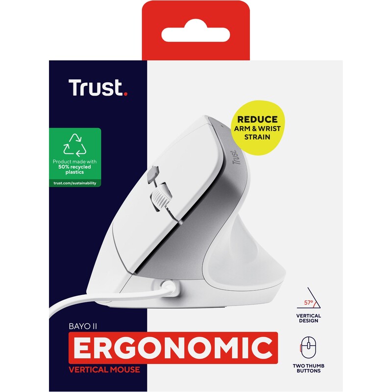 Мышь Trust Bayo II Ergonomic White (25397)