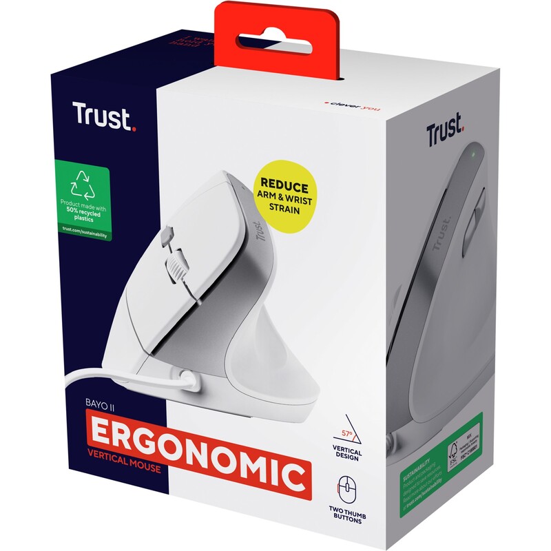 Мышь Trust Bayo II Ergonomic White (25397)