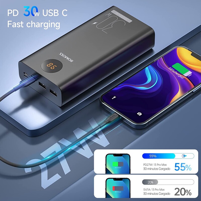 Універсальна мобільна батарея Romoss PEA30 30000mAh 30W Black (PEA30-292-2111H)