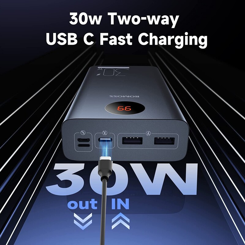 Універсальна мобільна батарея Romoss PEA30 30000mAh 30W Black (PEA30-292-2111H)