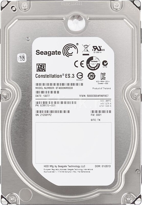 Накопитель HDD SATA 4.0TB Seagate Constellation ES.3 7200rpm 128MB (ST4000NM0033)