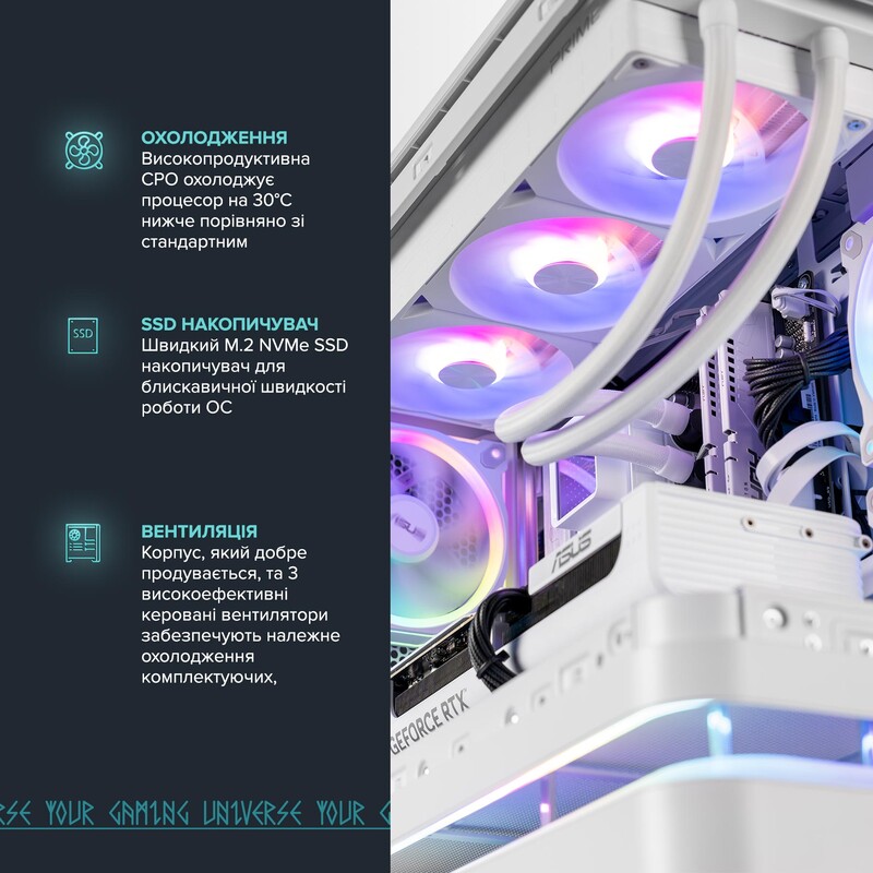 Ігровий комп`ютер ASGARD GAMER RTX 5070 / Ryzen 7 7800X3D / DDR5 32GB / SSD 1TB (ASG-G-5070-7547)
