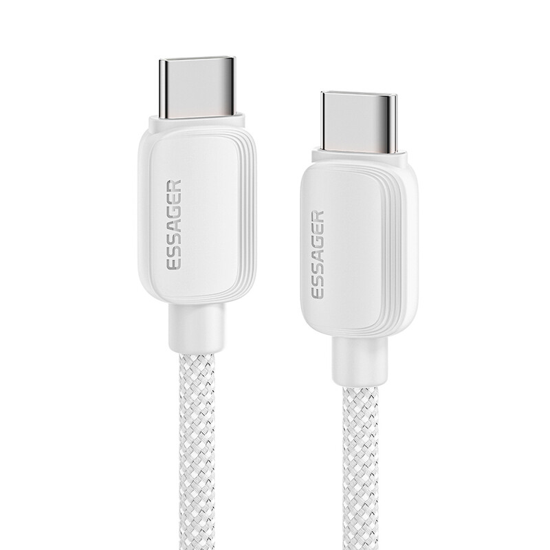 Кабель Essager Breeze USB Type-C - USB Type-C (M/M), 100W, 2 м White (EXCTT1-WLA02-P)