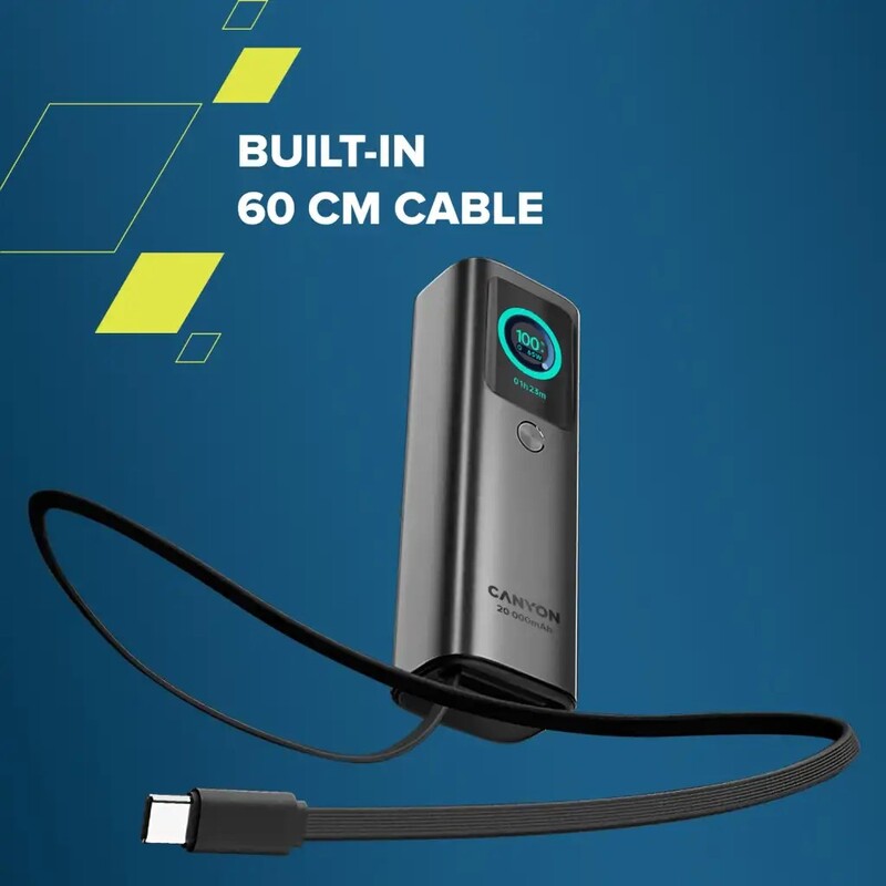 Універсальна мобільна батарея Canyon OnPower 265 20000mAh 165W Dark Grey (CNS-CPB265DG)
