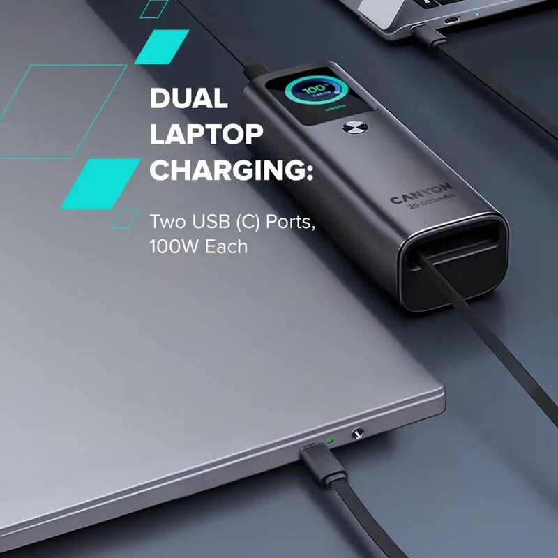 Універсальна мобільна батарея Canyon OnPower 265 20000mAh 165W Dark Grey (CNS-CPB265DG)