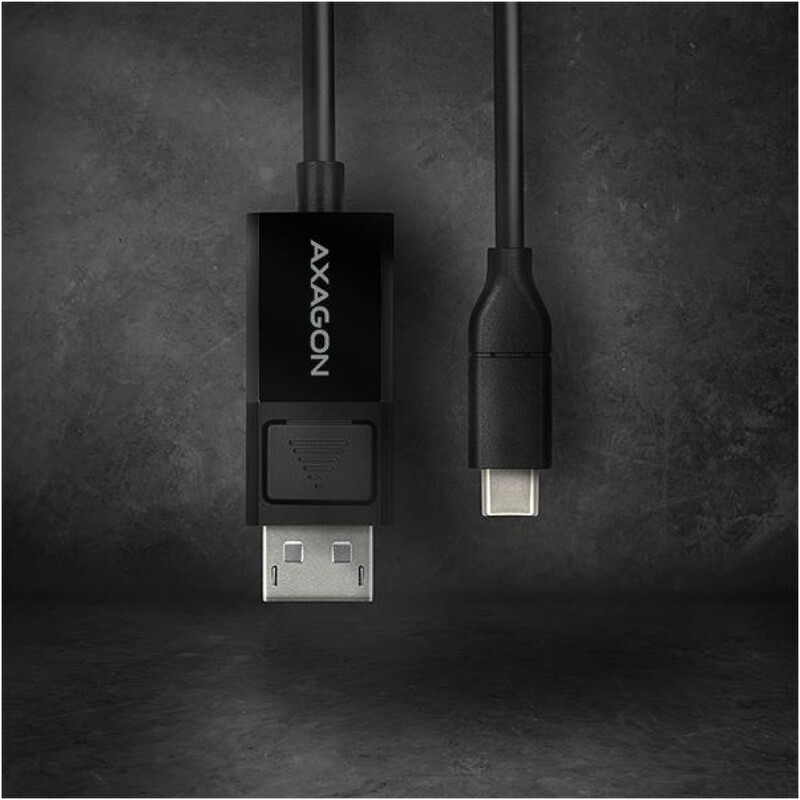 Кабель-адаптер Axagon USB-C – DisplayPort 1.2 (M/M), 1.8 м, 4K/60Hz, Black (RVC-DPC)