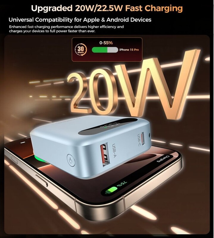 Универсальная мобильная батарея Choetech B862 10000mAh 22.5W Blue (B860-CCLBE)