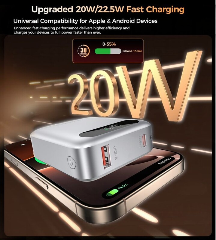 Універсальна мобільна батарея Choetech B862 10000mAh 22.5W Silver (B860-CCSL)