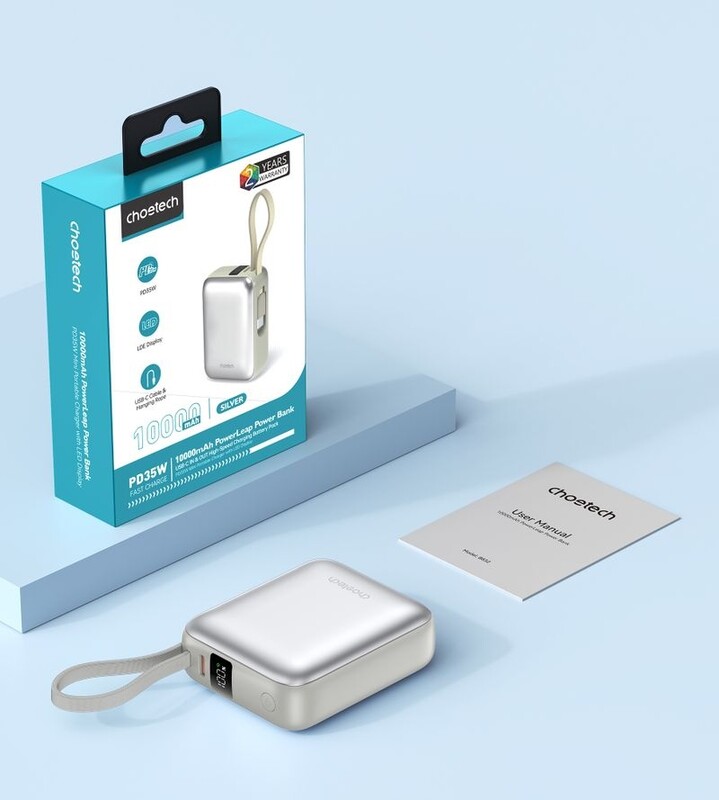 Универсальная мобильная батарея Choetech B832 10000mAh 35W Silver (B832-SL)