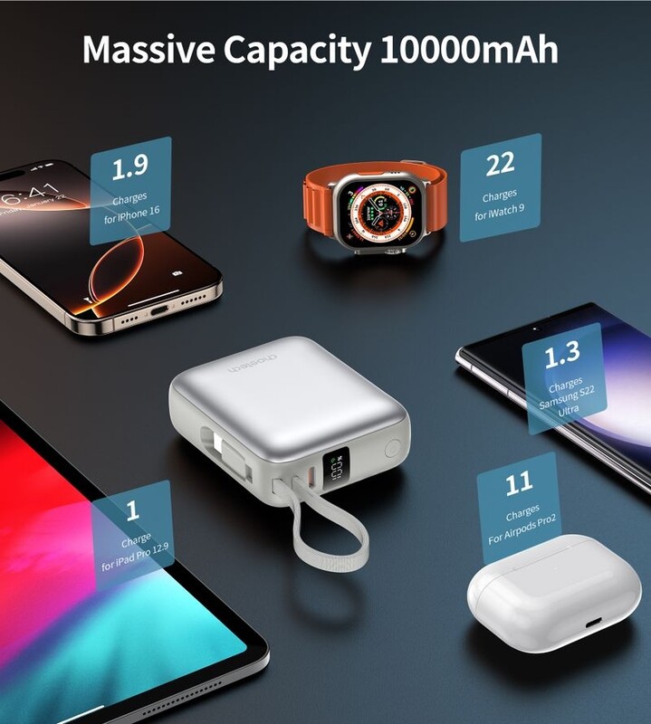 Универсальная мобильная батарея Choetech B832 10000mAh 35W Silver (B832-SL)