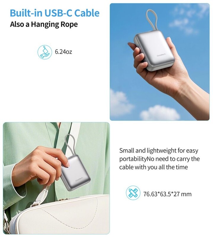 Универсальная мобильная батарея Choetech B832 10000mAh 35W Silver (B832-SL)