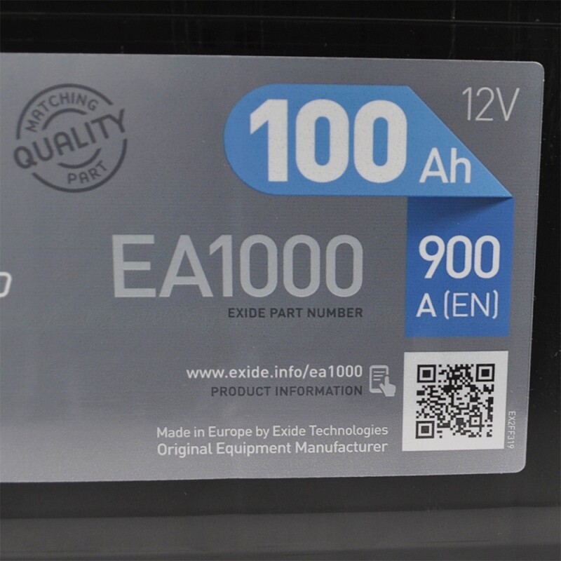 Акумулятор автомобільний Exide SLA 100Ah 900А 12V R+ (EA1000)