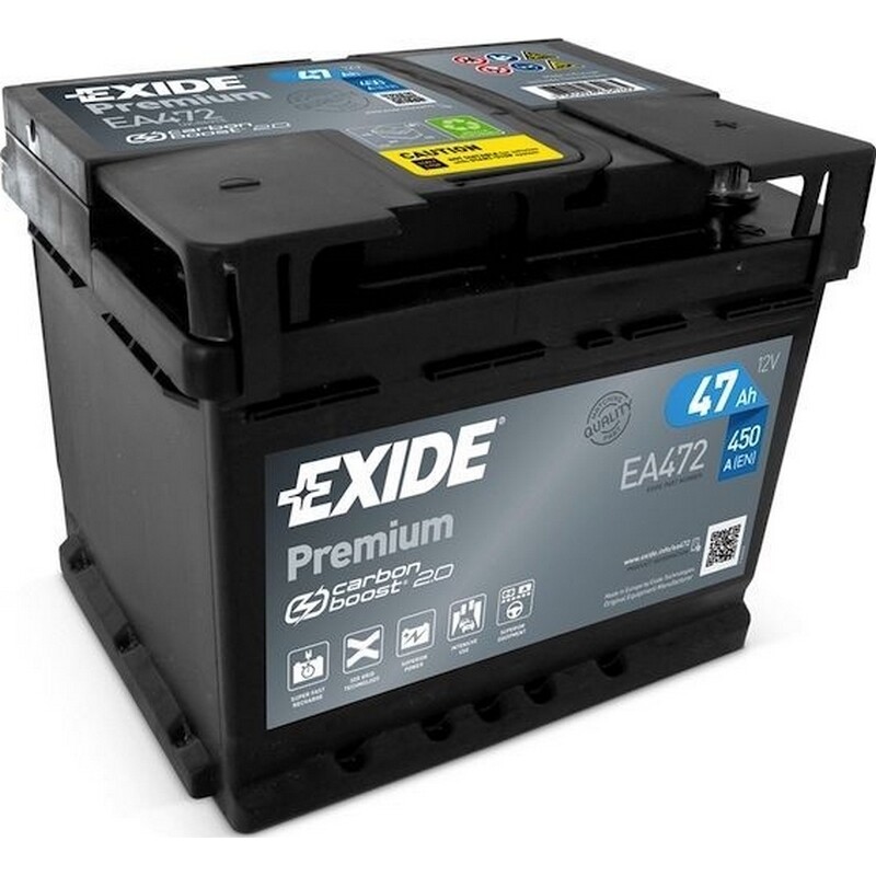 Акумулятор автомобільний Exide SLA 47Ah 450А 12V R+ (EA472)