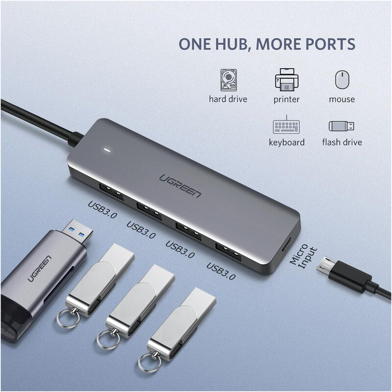 USB-хаб Ugreen CM219 USB 3.0 - 4xUSB 3.0 (50985)