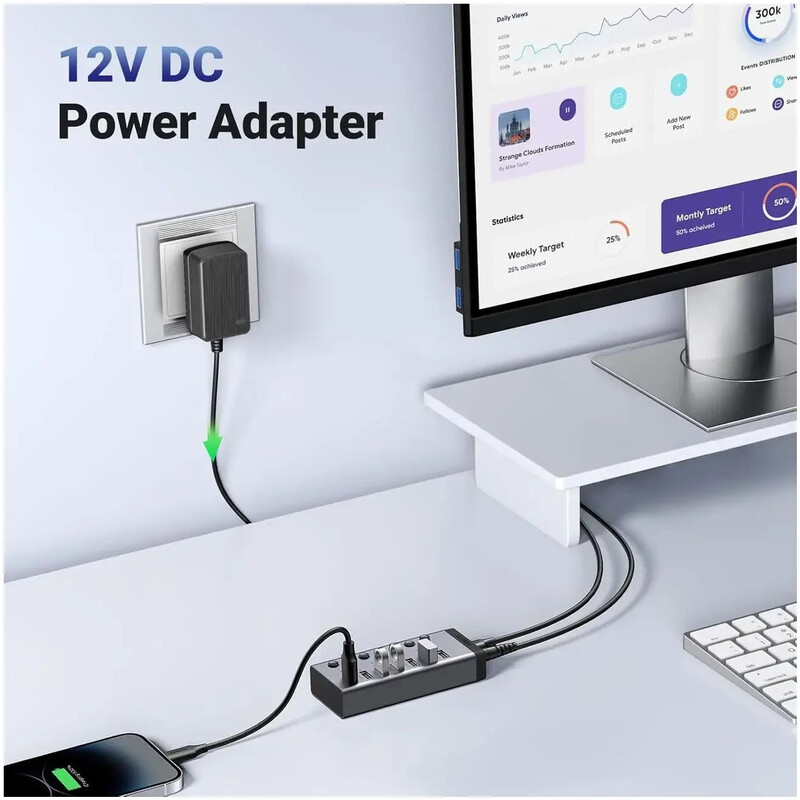 USB-хаб Ugreen CM481 USB 3.0 - 7xUSB 3.0 (90307)