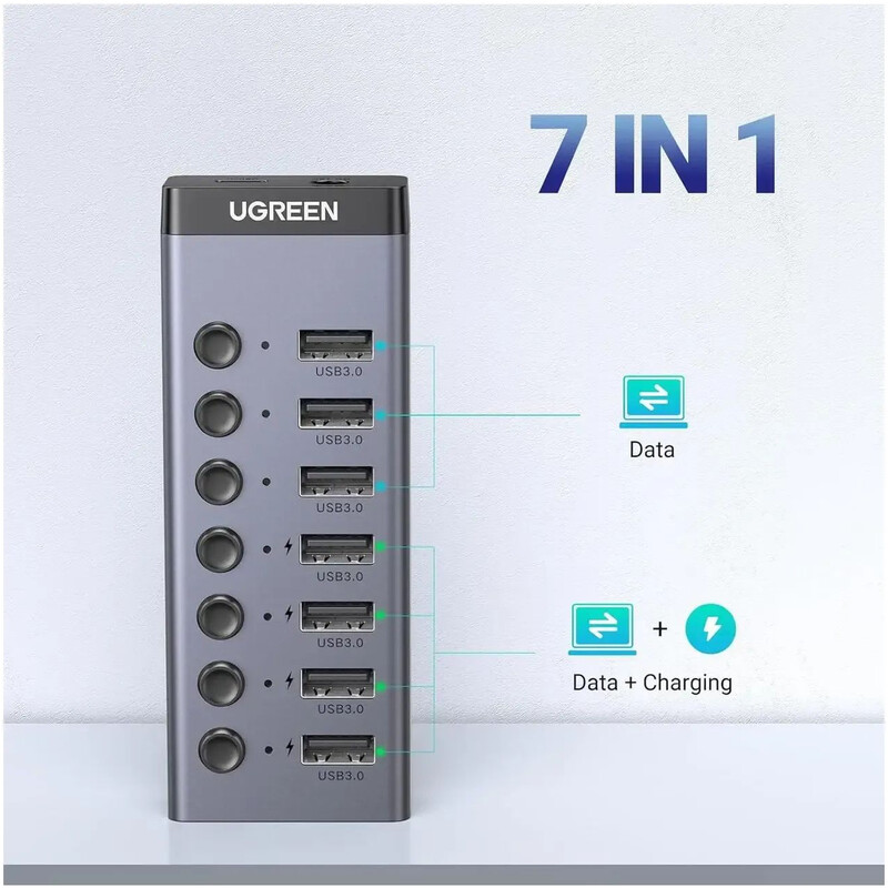 USB-хаб Ugreen CM481 USB 3.0 - 7xUSB 3.0 (90307)