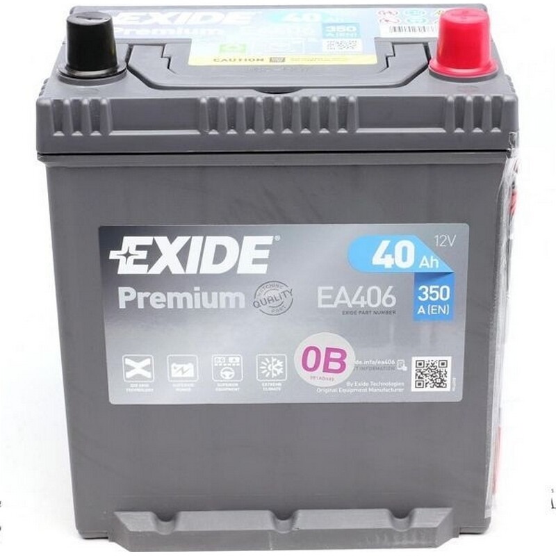 Акумулятор автомобільний Exide Premium SLA 40Ah 350А 12V R+ (EA406)