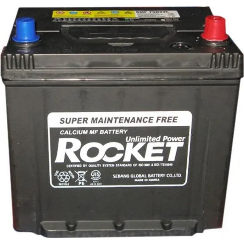 Акумулятор автомобільний Rocket SLA 65Ah 580А 12V R+ (SMF 75D23L)