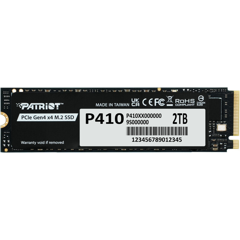 Накопичувач SSD 2TB Patriot P410 M.2 2280 PCIe 4.0 x4 3D NAND TLC (P410P2TBM28H)
