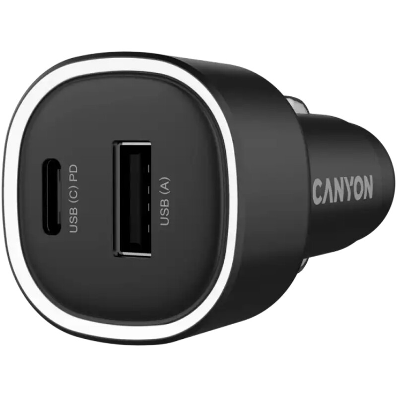 Автомобильний зарядний пристрій Canyon OnDrive 85 Black (CNE-CCABR8AC)