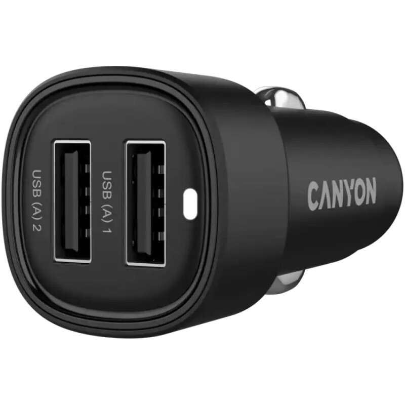 Автомобильний зарядний пристрій Canyon OnDrive 24 Black (CNE-CCABR2AA)
