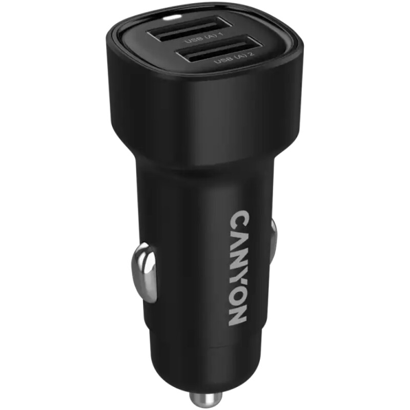 Автомобильний зарядний пристрій Canyon OnDrive 24 Black (CNE-CCABR2AA)