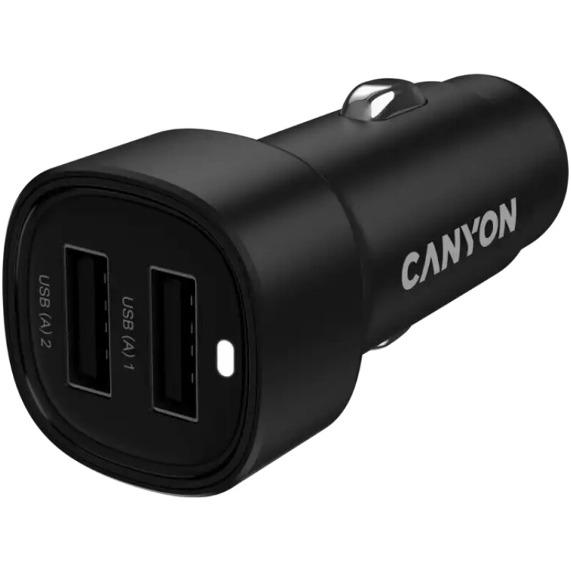 Автомобильний зарядний пристрій Canyon OnDrive 24 Black (CNE-CCABR2AA)