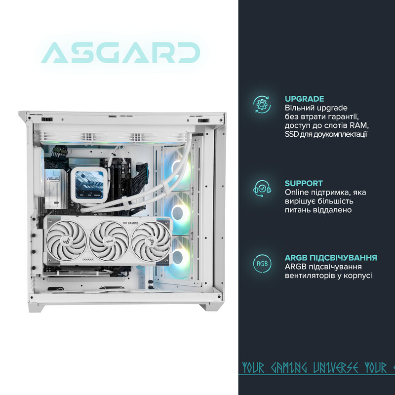Комп`ютер ASGARD CREATOR RTX 5080 / Ryzen 9 9900X / DDR5 32GB / SSD 2TB / Win 11 (ASG-C-5080-7871W)