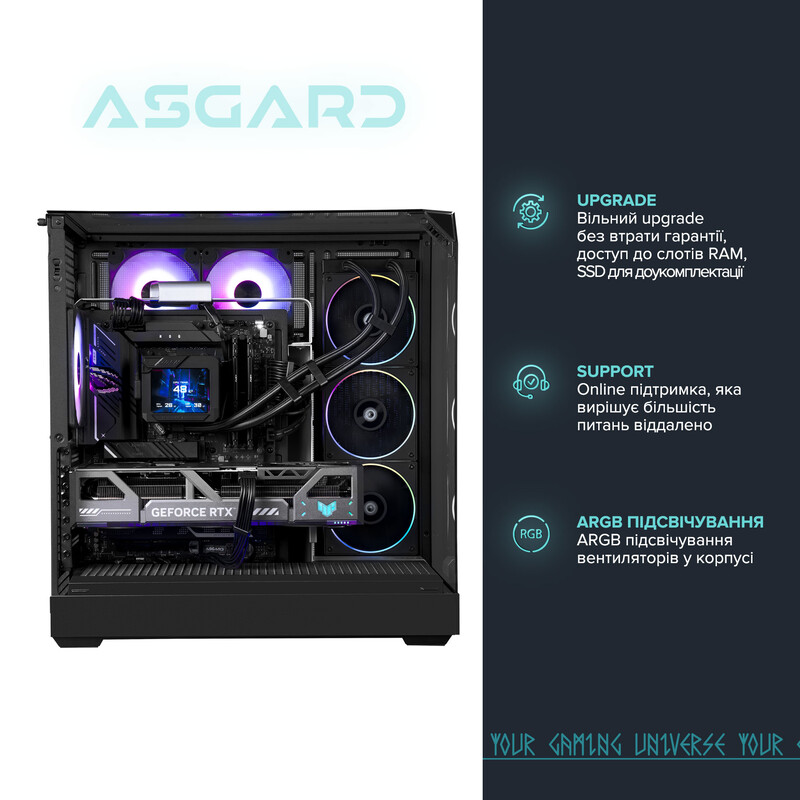 Компьютер ASGARD CREATOR RTX 5090 / Ryzen 9 9900X / DDR5 64GB / SSD 2TB / Win11 Pro (ASG-C-5090-0018W)