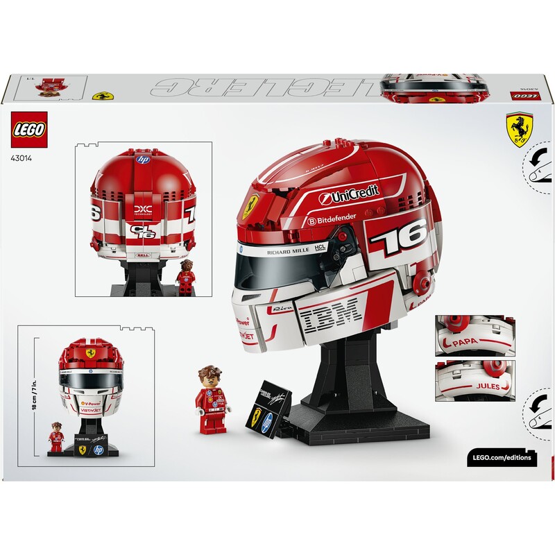 Конструктор LEGO Editions Formula 1 Шолом Шарля Леклера з команди Scuderia Ferrari HP (43014)