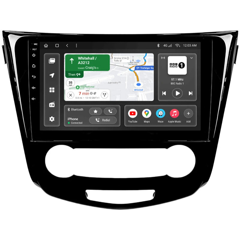 Штатна магнітола Gazer T6010 Pro для Nissan X-Trail III, Qashqai II (Manual air conditioning) 2013-2017 (T6010-T32/L-PRO)