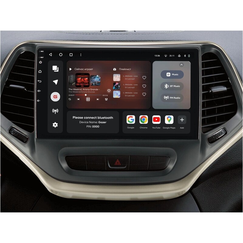 Штатна магнітола Gazer T6010 Pro для Jeep Cherokee V (KL) 2014-2018 (T6010-KL-PRO)