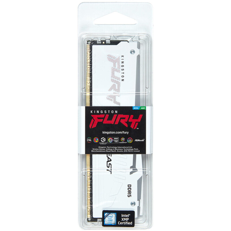 Модуль пам`яті DDR5 16GB/5600 Kingston Fury Beast RGB White (KF556C40BWA-16)