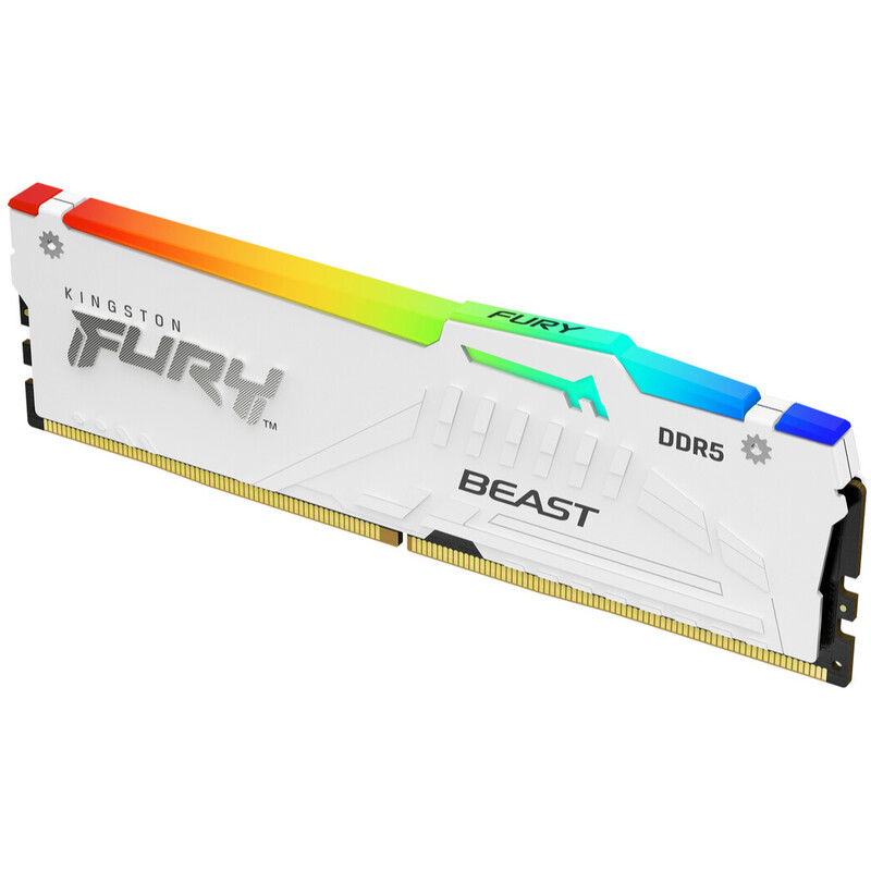 Модуль пам`яті DDR5 16GB/5600 Kingston Fury Beast RGB White (KF556C40BWA-16)