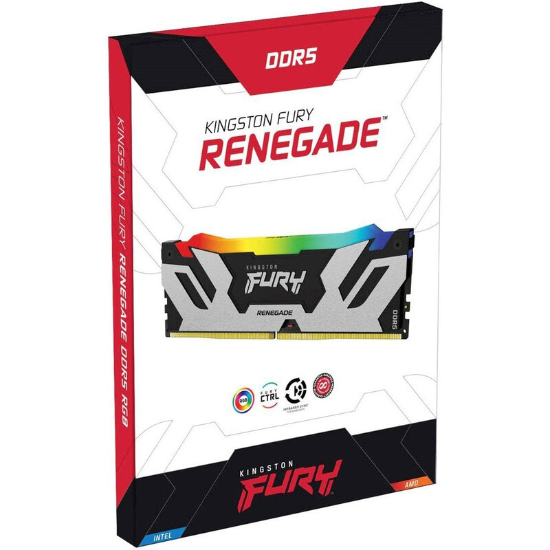 Модуль пам`яті DDR5 32GB/6400 Kingston Fury Renegade RGB Silver/Black (KF564C32RSA-32)